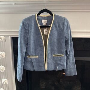 Club Monaco Florence jacket chambray size 0 quiet luxury Old money preppy NWT